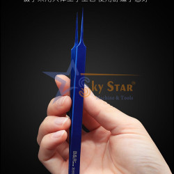 B AND R BT-13 PRECISION LENGTHENED ANTI-STATIC STAINLESS STEEL TWEEZER
